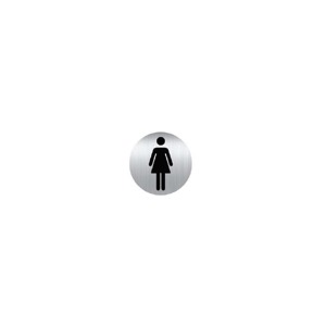 Plaque Picto Alu Rund 80 mm Toilette FRAUEN (Palu 5)