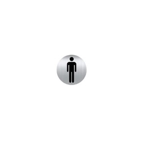 Plaque Picto Alu Rund 80 mm Toilette MENSCHEN (Palu 4)