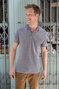 Meliertes Poloshirt für Männer - PANAME MEN - 3XL