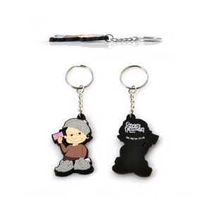 2d weicher pvc-Schlüsselanhänger mit flachem Boden