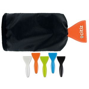 Raclette, Eiskratzer mit Muffel/Handschuh, Schneekratzer