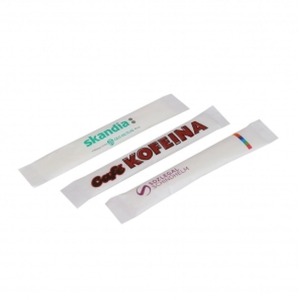 Beutel mit weißem Zucker von 3 g