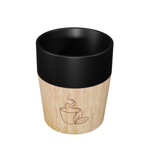 Tasse aus Keramik und Bambusmagnet