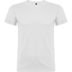 BEAGLE Kurzarmshirt mit doppellagigem Rundhalsausschnitt mit Elasthan (Weiß, Kindergrößen)
