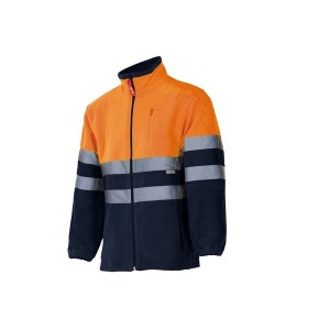 Zweifarbige Fleecejacke mit hoher Sichtbarkeit - -.