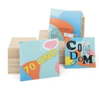 Kondom in einem quadratischen 70-mm-Beutel