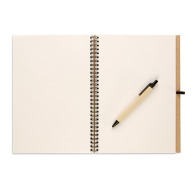 100-seitiges, recyceltes notizbuch mit biologisch abbaubarem hardcover-stift picture
