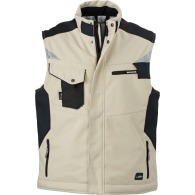 Arbeits-Softshell-Bodywarmer Mann Fleecekragen.