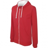 Sweatshirt mit reißverschluss und kontrastierender kapuze picture