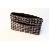 Etui mit 2 Reißverschlüssen 190x120 mm aus Velours mit Futter Etui mit 2 Reißverschlüssen 190x120 mm aus Velours mit Futter