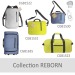 Recycelte Tasche auf Rädern, ökologisches, biologisches, recyceltes Gepäck mit Bezug zur nachhaltigen Entwicklung Werbung