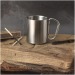 Isothermenbecher mit Karabiner, doppelwandiges Glas Werbung