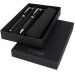 Parure de stylos bille et roller avec étui Carbon, Parure avec stylo roller Werbung