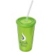 Doppelwandiger 35cl-Becher mit Strohhalm, Becher mit Strohhalm Werbung
