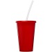 Doppelwandiger 35cl-Becher mit Strohhalm, Becher mit Strohhalm Werbung