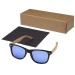 Hiru polarisierte verspiegelte Sonnenbrille aus rPET/Holz in Geschenkbox Geschäftsgeschenk