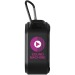 Haut-parleur solaire Bluetooth® Solo de 3 W IPX5 en plastique recyclé certifié RCS avec mousqueton Geschäftsgeschenk