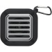 Haut-parleur solaire Bluetooth® Solo de 3 W IPX5 en plastique recyclé certifié RCS avec mousqueton Geschäftsgeschenk