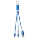 Câble de charge 4-en-1 Metal en aluminium recyclé avec porte-clés, câble de chargement Werbung