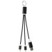 Câble de charge 4-en-1 Metal en aluminium recyclé avec porte-clés Geschäftsgeschenk