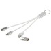 Câble de charge 4-en-1 Metal en aluminium recyclé avec porte-clés, câble de chargement Werbung