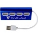Aluminium-Hub mit 4 USB-Anschlüssen, Hub Werbung