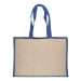 Tote-bag avec soufflet en coton 280g/m², détails en toile de jute, anses longues Geschäftsgeschenk