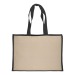Tote-bag avec soufflet en coton 280g/m², détails en toile de jute, anses longues, Tote bag Werbung