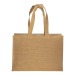 Tote-bag avec soufflet en coton 280g/m², détails en toile de jute, anses longues, Tote bag Werbung