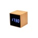 Horloge réveil et display température à LED blanche, en bambou Geschäftsgeschenk