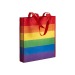 Tote bag arc-en-ciel en rPET 80g/m², anses longues et soufflet Geschäftsgeschenk