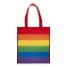 Tote bag arc-en-ciel en rPET 80g/m², anses longues et soufflet, Tote bag Werbung
