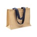 Tote bag en toile de jute, anses longues et soufflet, Tote bag Werbung