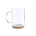 Mug en verre 45cl avec base liège, Mug en verre Werbung