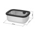 Boîte en acier inoxydable avec couvercle en verre 550 ml, boîte de conservation Werbung