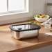 Boîte en acier inoxydable avec couvercle en verre 550 ml, boîte repas Werbung