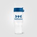 Polar-Becher aus recyceltem Zwei-Ton-Glas mit Strohhalm - 1 L Siebdruck, Tasse und Becher mit Deckel Werbung