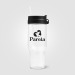 Polar-Becher aus recyceltem Zwei-Ton-Glas mit Strohhalm - 1 L Siebdruck Geschäftsgeschenk