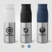 Bouteille Borealis à couvercle à torsion en acier inoxydable recyclé - 650 ml Colour Jet Geschäftsgeschenk
