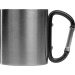 Metalltasse mit Karabinerhaken, Karabinerhaken Werbung