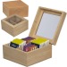 Boîte de rangement pour le thé en bambou avec couvercle en verre pour 40 sachets de thé Geschäftsgeschenk