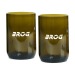 SET VON 2 GLÄSERN DESIGN WEINFLASCHE, Glas Werbung