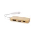 Hub USB en bambou avec prise remplaçable - Rivo, Hub Werbung