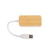 Hub USB en bambou avec prise remplaçable - Rivo Geschäftsgeschenk