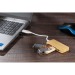 Hub USB en bambou avec prise remplaçable - Rivo Geschäftsgeschenk