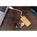Hub USB en bambou avec prise remplaçable - Rivo, Hub Werbung