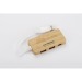 Hub USB en bambou avec prise remplaçable - Rivo Geschäftsgeschenk