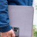 Computertasche aus recyceltem Leder 14/15, recycelte ökologische Tasche aus Bio-Baumwolle Werbung