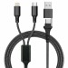 Câble de charge 4 en 1 20W en matériaux recyclés - Noir Geschäftsgeschenk