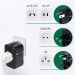 Adaptateur universel de voyage avec sorties USB-C et USB-A - Noir Geschäftsgeschenk